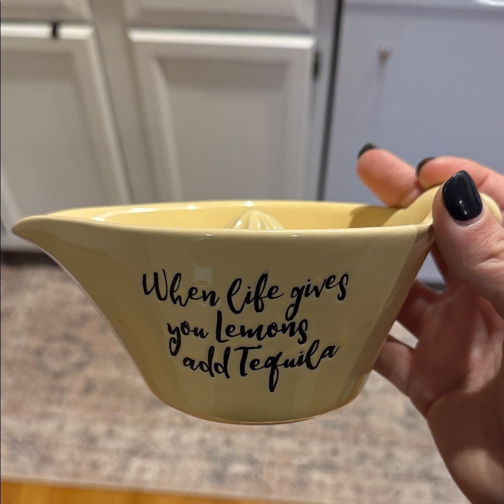Yellow Citrus Juicer with Fun Quote